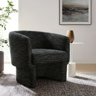 Modway Muse Boucle Fabric Barrel Accent Chair - Charcoal-Curved Backrest