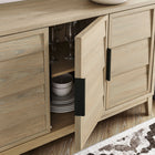 Modway Sinya 59" 4-Door Sideboard - Light Oak-Non-marking Foot Pads