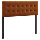 Modway Emily Stain-Resistant Performance Velvet Full Size Headboard - Rust-Stain-Resistant Performance Velvet