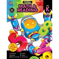 eBook: Carson Dellosa Publishing Total Math and Reading Workbook - Grade Pre-K-Worksheet format allows students to practice skills and complete activities independently