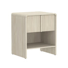 Manhattan Comfort Novara 22" Contemporary 1-Drawer Nightstand - Whitewashed Oak-Rounded Edges: Soft contours add visual appeal and a smooth, finished look