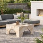 Modway Valen Indoor/Outdoor Patio Arched Concrete Coffee Table - Honey Onyx-Faux Stone Finish