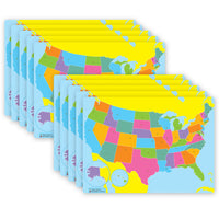 Ashley Productions Smart Poly PosterMat Pals Space Savers - 13" x 9-1/2" - US Map - 10 Pack-It's a poster, it's a placemat, it's both! Great smaller size for easy use in the classroom, home, office, or on the go!