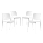 Modway Hipster Dining Side Chair - White - 4 Pack-Modern dining side chair