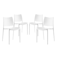 Modway Hipster Dining Side Chair - White - 4 Pack-Modern dining side chair