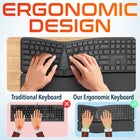 Delton KB250 Wireless Ergonomic Keyboard - Black-Features 111 keys and 12 function keys for improved typing speeds and accuracy