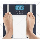 BIOS Living Glass Lithium Body Fat Scale -Blue backlight LCD display: 2¾” x 1¼” / 7 x 3 cm
