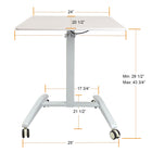Ezywork Height Adjustable 29.5"- 44" Mobile Standing Desk - White   -Height Adjustment Range: 29.5"- 44" (75cm - 111cm)