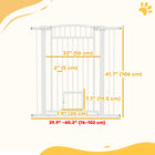 PawHut 30"-41" Dog Gate with Small Door and Extension Kit - 42" H-Convenient double locking system ensures safety
