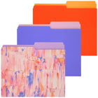 Merangue File Folders - Letter Size - Pink Paint - 3 Pack-Reversible 1/2-cut file folders