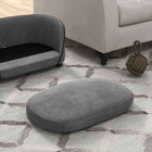 PawHut Dog Sofa with Soft Cushion and Washable Cover - Grey-Easy assembly