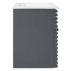 Modway Render 18" Wall-Mount Bathroom Vanity - Grey/White-Ceramic Sink Basin