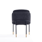 Manhattan Comfort Flor 22.83" Modern Twill Weave Upholstered Dining Chair - Black-Delivered to you Fully Assembled! No Assembly Required