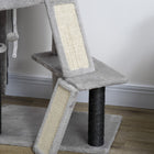 PawHut 47" Activity Center Cat Tower with Ramp, Condo and Hammock - Light Grey-Colours: Light Grey, Black 