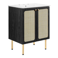 Modway Chaucer 24" Bathroom Vanity - Black/White-MDF and Particleboard