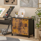 HOMCOM Lateral File Cabinet for Home Office - Rustic Brown-Melamine coated particleboard ensures sturdiness and is easy to clean