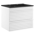 Modway Render 24" Wall-Mount Bathroom Vanity - White/Black-Mid-Century Modern Vanity