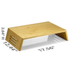 Officemate Bamboo Monitor Stand-Improve posture by maintaining monitor at proper eye level