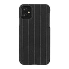 Gry Mattr Pinstripe Fabric Case for iPhone 11, XR - Charcoal-Soft Fabric with Microfibre lining to prevent scratches