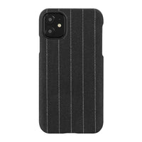 Gry Mattr Pinstripe Fabric Case for iPhone 11, XR - Charcoal-Soft Fabric with Microfibre lining to prevent scratches