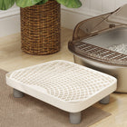 PawHut Stainless Steel Cat Litter Box with Lid - 20.6" L x 16.3" W-Front-low, back-high enclosure design allows easy cat access 