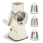 NutriSlicer Stainless Steel Rotary Cheese Grater and Vegetable Slicer - Cream-Shreds, slices, and grates cheese, vegetables, fruits, nuts, and chocolate in seconds for faster meal prep than a handheld box grater