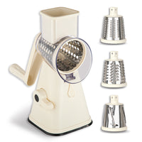 NutriSlicer Stainless Steel Rotary Cheese Grater and Vegetable Slicer - Cream-Shreds, slices, and grates cheese, vegetables, fruits, nuts, and chocolate in seconds for faster meal prep than a handheld box grater