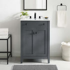 Modway Nantucket 24" Bathroom Vanity - Grey/White-Integrated Ceramic Top