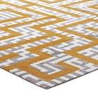 Modway Nahia Geometric Maze Area Rug - 5 ft W x 8 ft L - Ivory Light Grey/Banana Yellow-Gripping Jute Fabric Underside