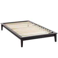 Modway Lodge Wood Twin Platform Bed Frame - Cappuccino-Solid Wood Platform Bed Frame