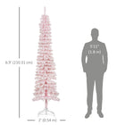 HOMCOM 7' Artificial Christmas Tree with Realistic Branches - Pink-Section design for quick setup 
