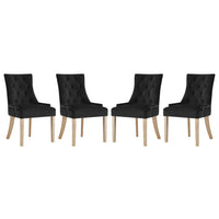 Modway Pose Performance Velvet Dining Chair - Black - 4 Pack-Modern Accent Chair