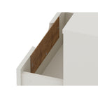 Manhattan Comfort Rockefeller 20.08" Mid-Century Modern 1-Drawer Nightstand - Off White-Perfect for Storage or Display Items