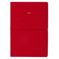 Gry Mattr Vegan Leather Soft Cover Notebook - Red-Vegan leather soft cover with elastic closure