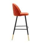 Modway Cordial Performance Velvet Bar Stools - Orange - Set of 2-Assembly Required