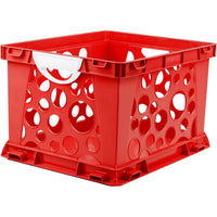 Storex Premium File Crate with Handles - Classroom Red-Built rugged to withstand tosses, tumbles and heavy loads