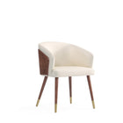Manhattan Comfort Reeva 23.23" Modern Leatherette Upholstered Dining Chair - Walnut and Cream  - Set of 2-10