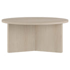 Hudson&Canal Anders 36"W Round Coffee Table - Alder White-Features easy assembly
