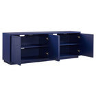 Hudson&Canal Hanson TV Stand for TV's up to 75" - Dark Blue-Clean with a soft, dry cloth and no harsh chemicals or abrasive cleaning materials