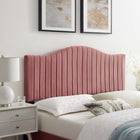 Modway Brielle Channel Tufted Performance Velvet King/California King Headboard - Dusty Rose-Performance Velvet Upholstery