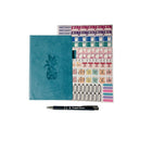 Wamaco Pineapple Planning Essestial Collection - Teal Undated Planner, Stickers, Pen-Convenient – This set is small enough to fit in most bags or purses for easy use.