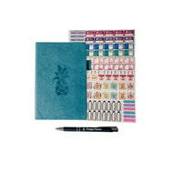Wamaco Pineapple Planning Essestial Collection - Teal Undated Planner, Stickers, Pen-Convenient – This set is small enough to fit in most bags or purses for easy use.