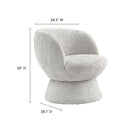 Modway Vesta Chenille Fabric Upholstered Swivel Chair - Dove Grey-360º Swivel