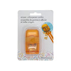 Merangue 2-in-1 Sharpener + Eraser Combo - Assorted Colours-Comes in new colours: blue, mint, and yellow