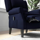 HOMCOM Massage Recliner with Footrest - Blue-Colour: Blue