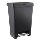 Rubbermaid 12.4 Gallon Step On Trash Can - Charcoal -Sleek, Modern Design: The charcoal body has a complementary stainless-steel pedal to enhance any space.