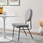 Modway Craft Upholstered Fabric Dining Side Chairs - Black/Light Grey-Dense Foam Padding