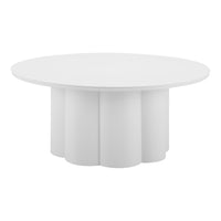 Zuo Palmier Coffee Table - White-Powder Coated Aluminum round shape tabletop