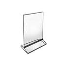 Azar Desktop/Countertop Top/Side Loading Acrylic Card Holder - Clear/Black - 5 Pack-Black trim