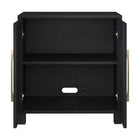 Hudson&Canal Chabot 28"W Accent Cabinet - Black Grain-Clean with a soft, dry cloth and no harsh chemicals or abrasive cleaning materials